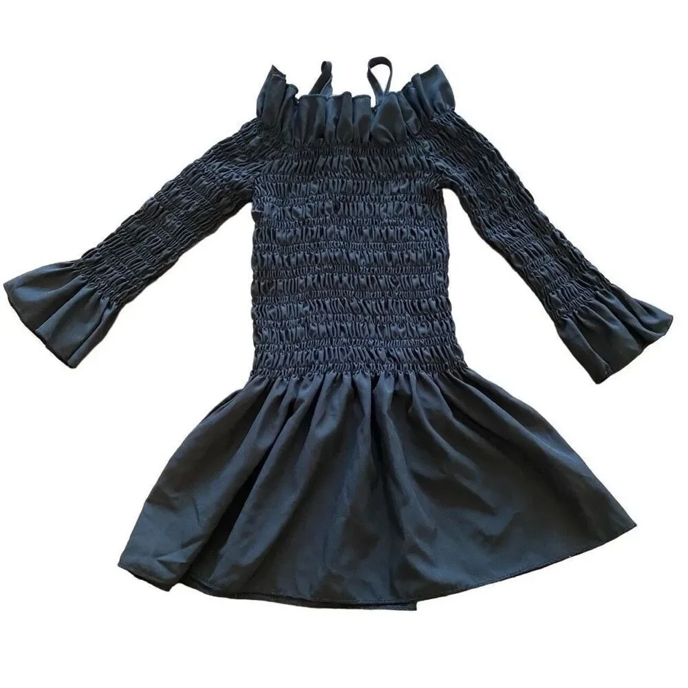 Shein Black Shirred Dress Or Tunic Size 5